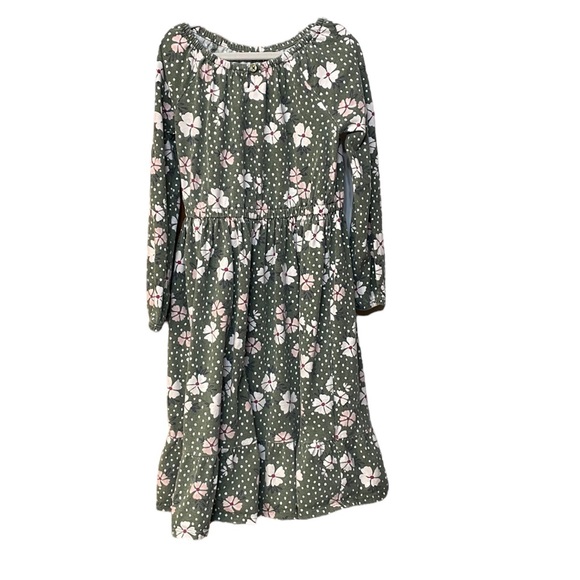 Carter's Other - CARTERS UGC Girls Size 6/6x Green pink floral midi dress elastic waist sleeve